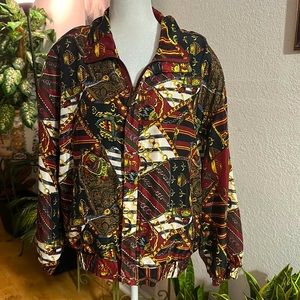 Fuda International Vintage 80s Demask Pattern Silk Jacket women’s size L